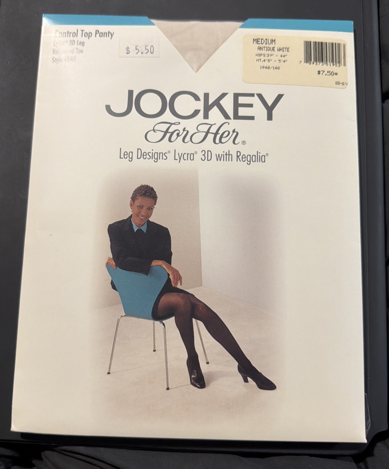 1996 Jockey For Her Antique White Control Top Panty Hose VTG 1948 Medium
