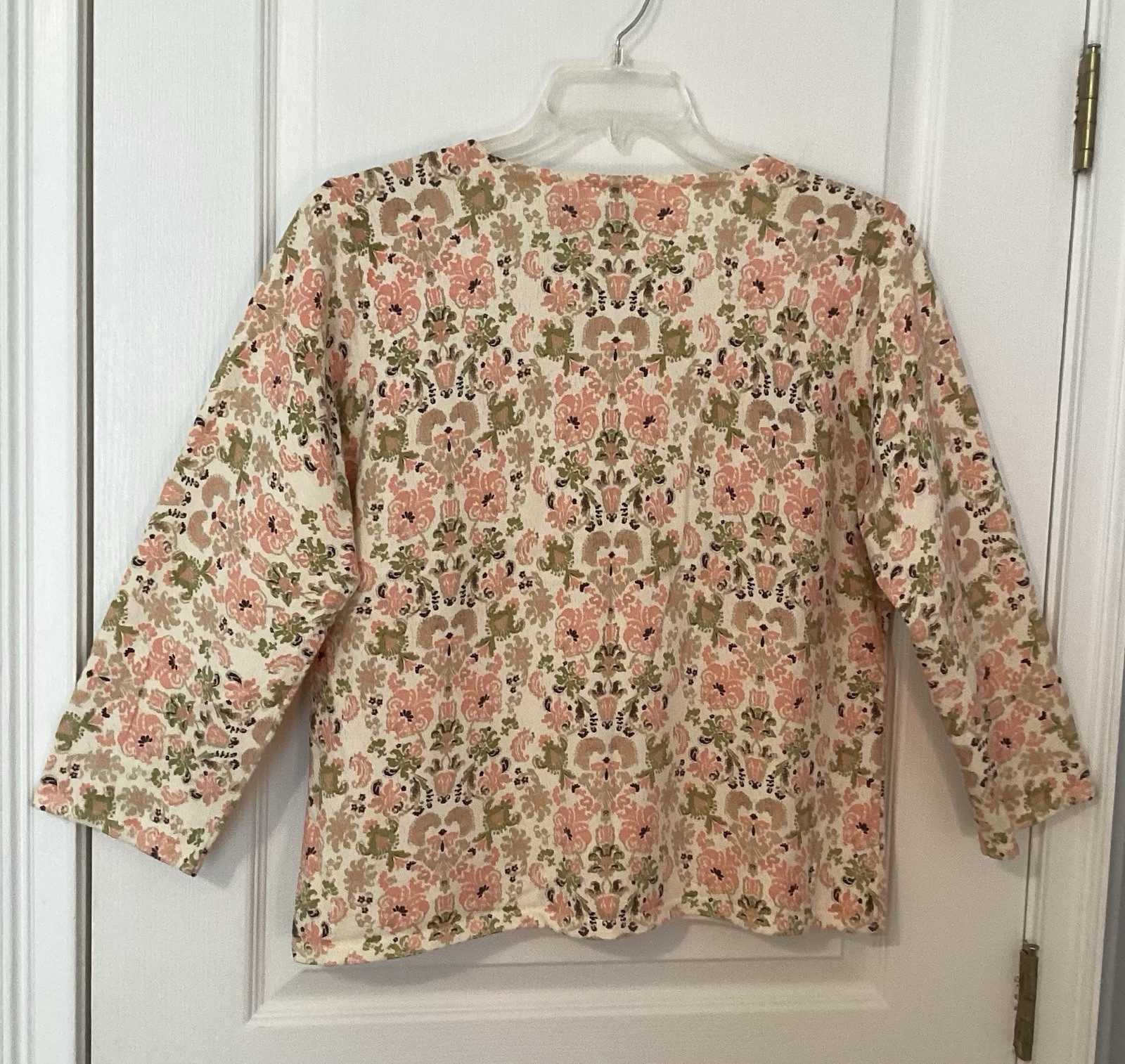 VTG Y2K Belongings Top XL Muted Floral Damask Knit 90’s Made In Hong Kong NWOT
