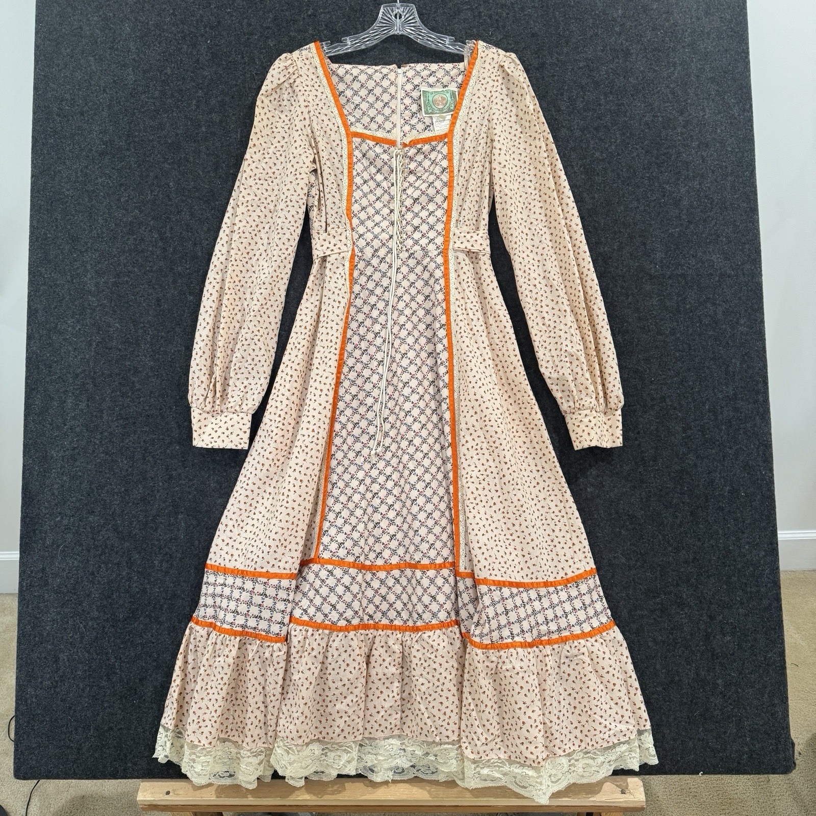 Vintage Homespun Ltd Brand Dress Size 11 Sundress Boho Prairie Cottage Midi 70s