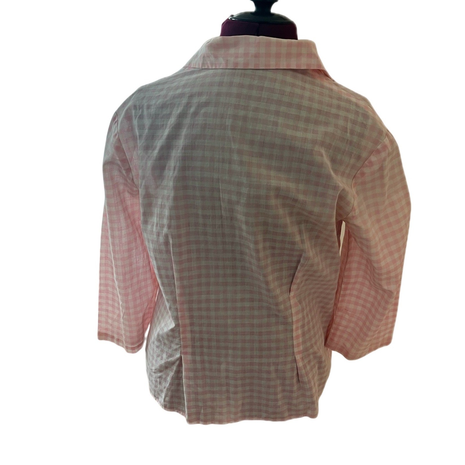 Handmade Vintage 60s Pink Gingham Two Piece Set Floral Lace Cottagecore Sz S