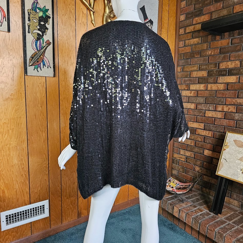 Vintage 80s Disco Panther Sequin Evening Cocktail Party Micro Mini Dress M/L/XL