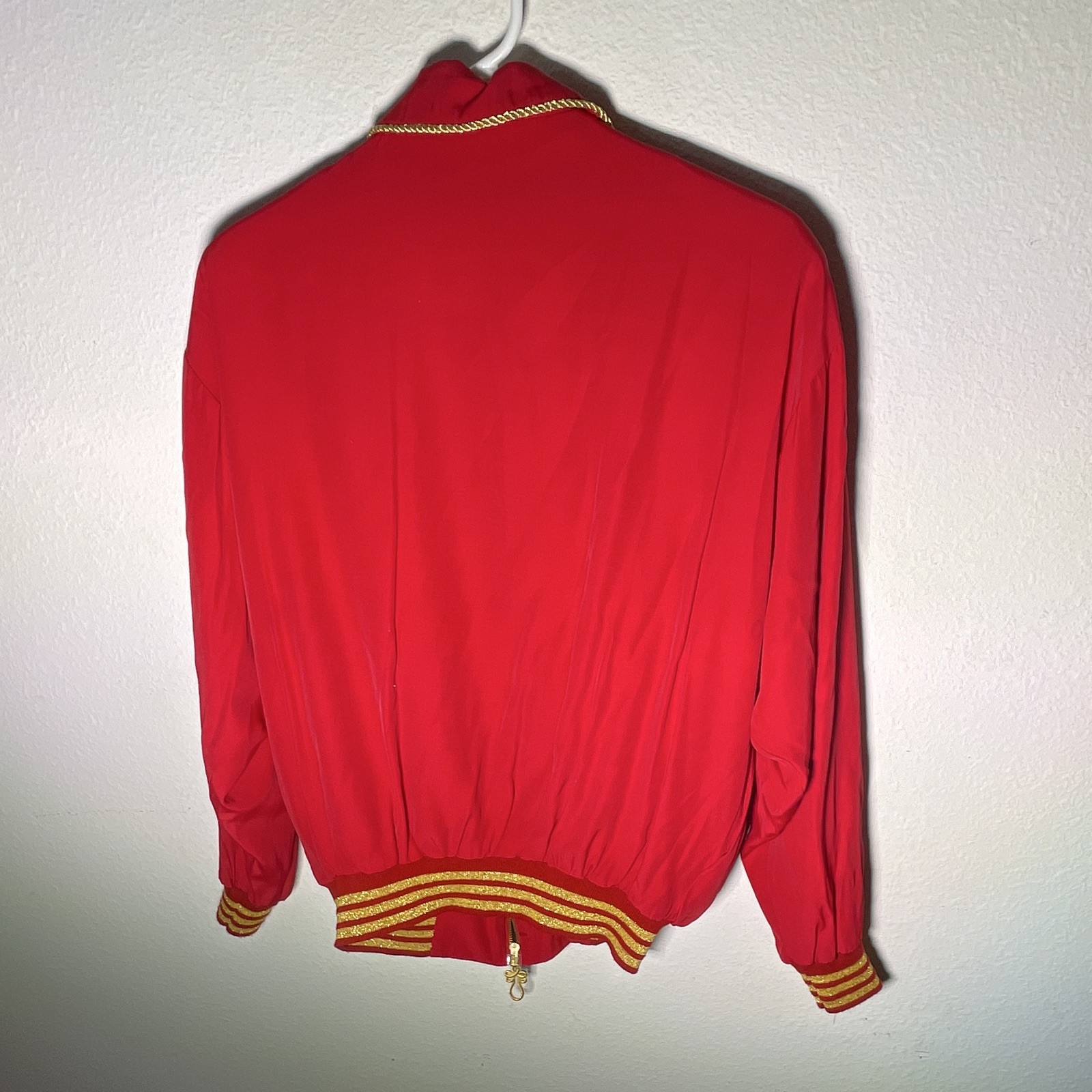 Viral Elements Red/Gold Embroidered Zip Jacket & Pants Pant Suit Set XS