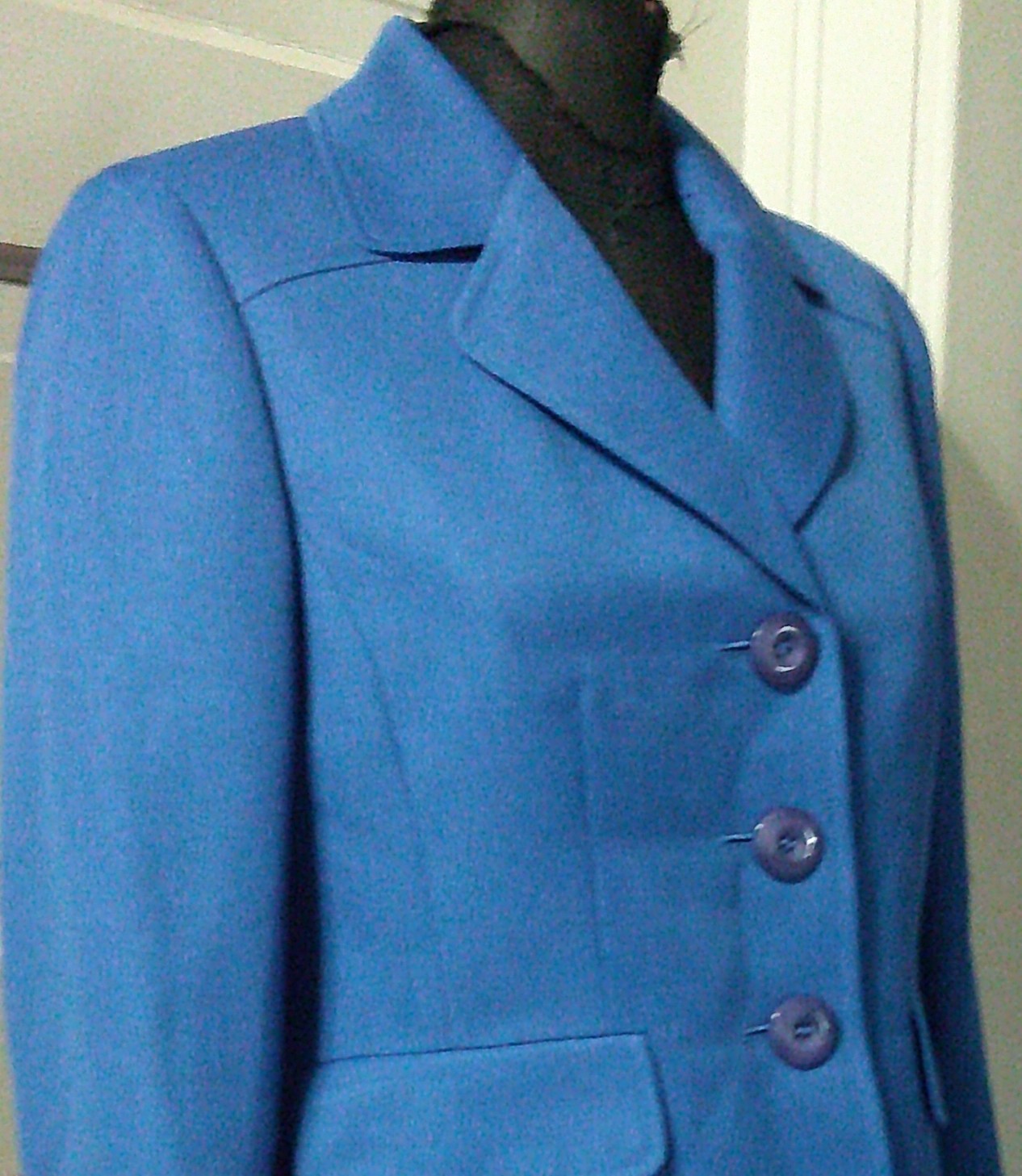 90&rsquo;s EVAN PICONE Royal Blue Lined Structured Suit Jacket Blazer 8P