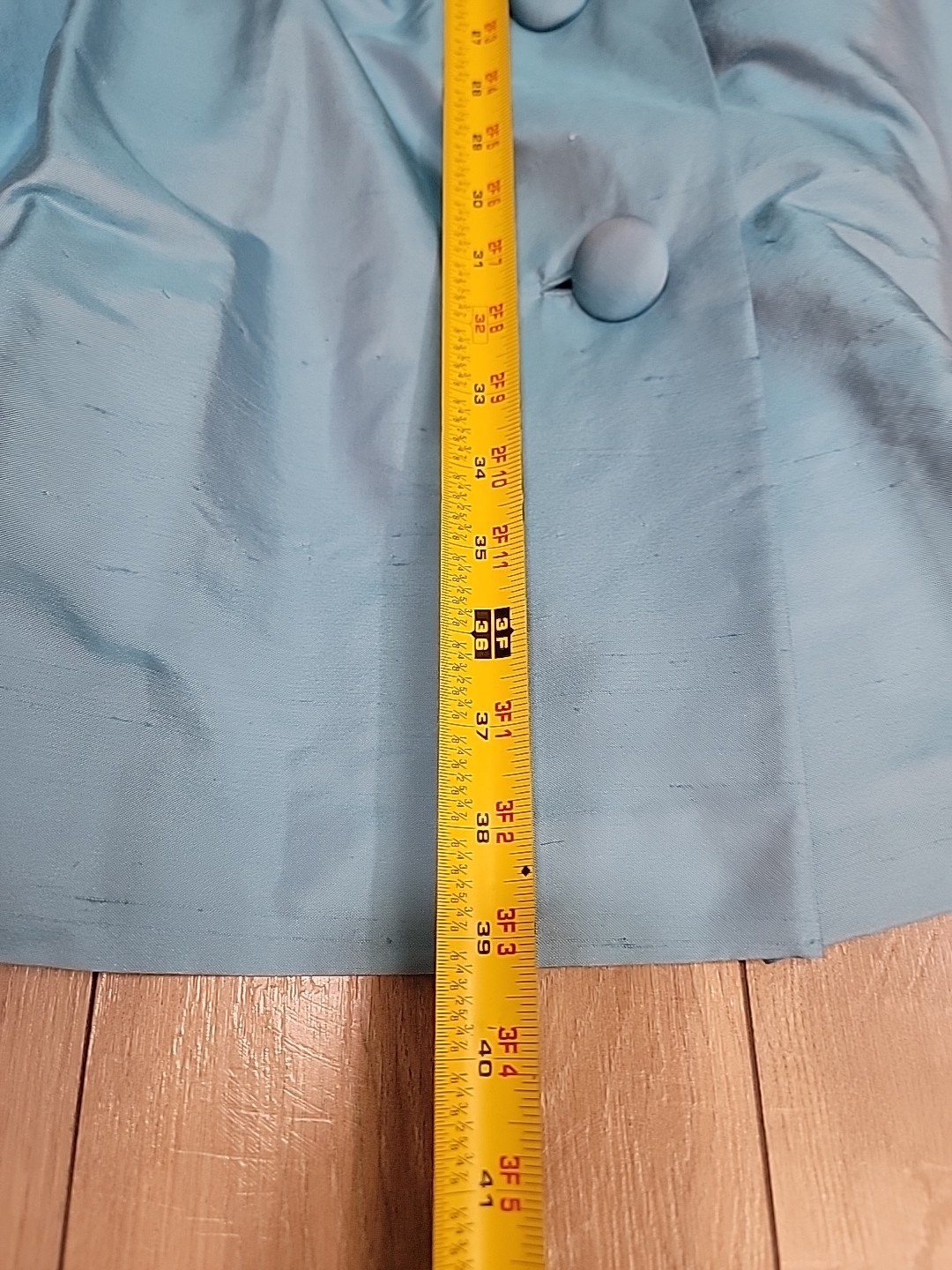 Rare VTG 50s Marie Leavell Aqua Blue Silk Shirt Dress Mid Century Boutique/Pleat