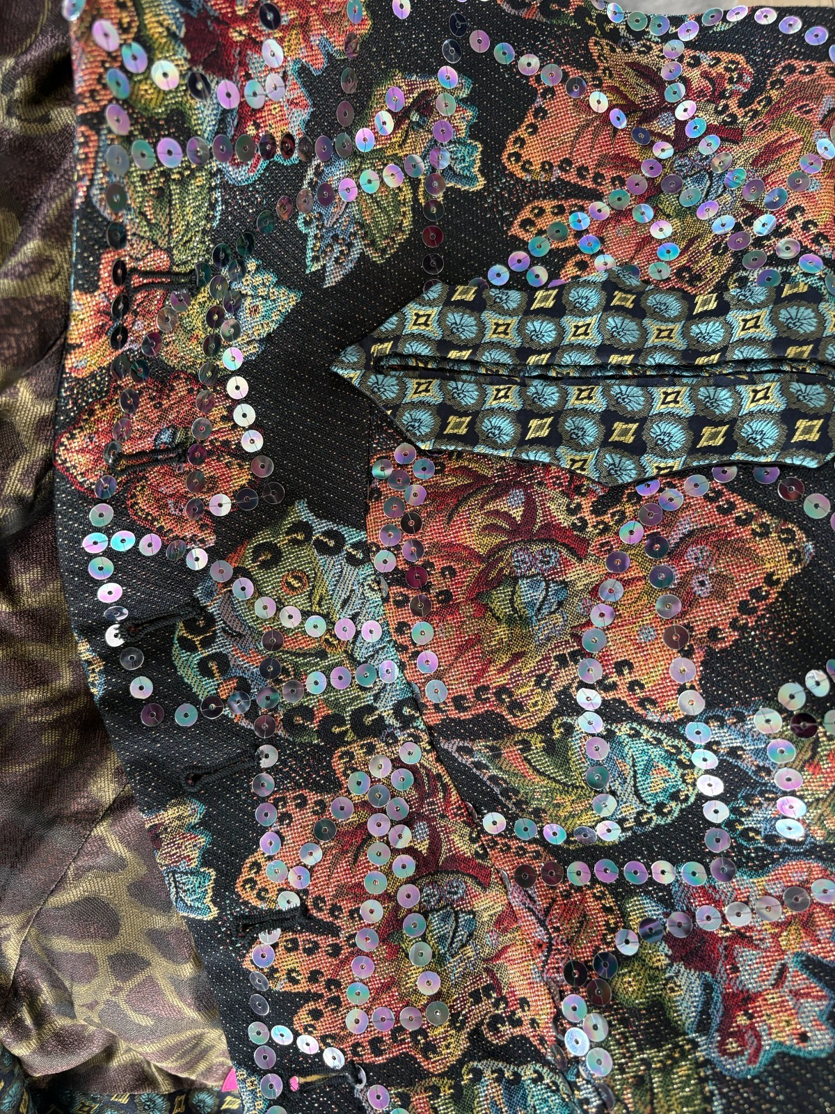 Rare VTG 1990s Christian Lacroix Paris Embellished Couture Jacket FR 42