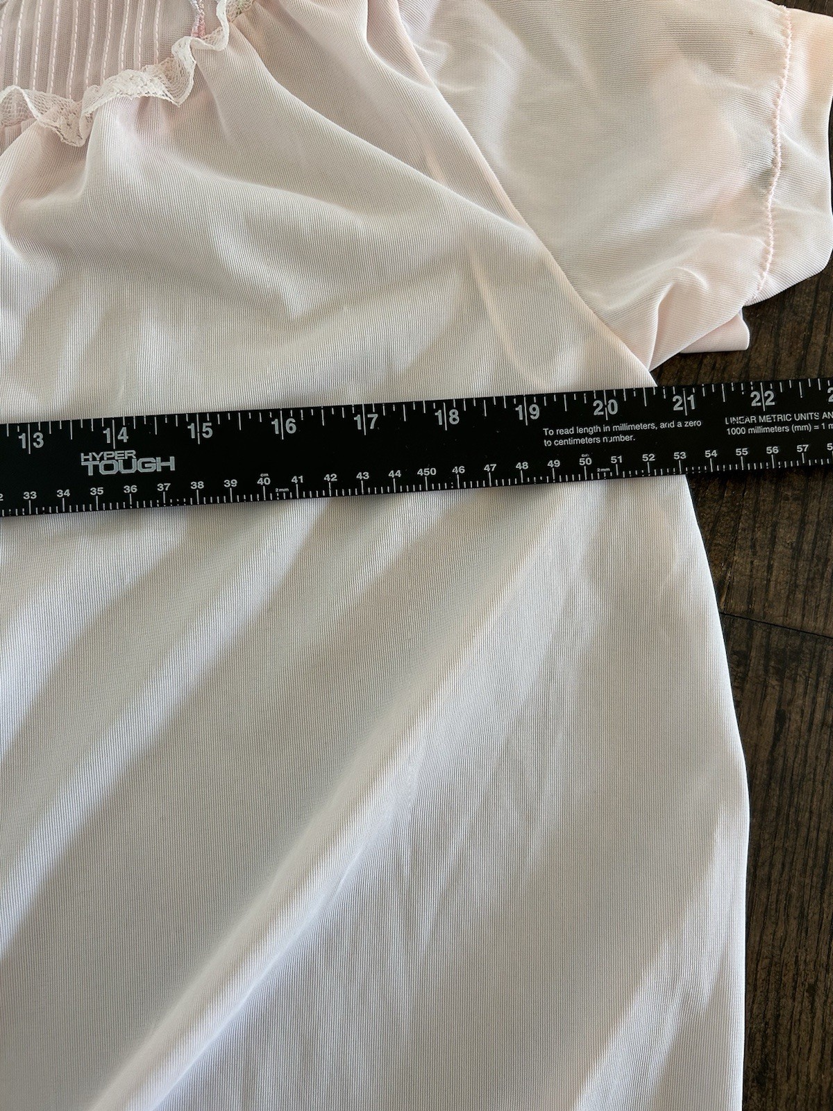 VTG Phil-Maid Pink Sheer Button Up Sleep Shirt Embroidery Nylon Sz 38 Feminine