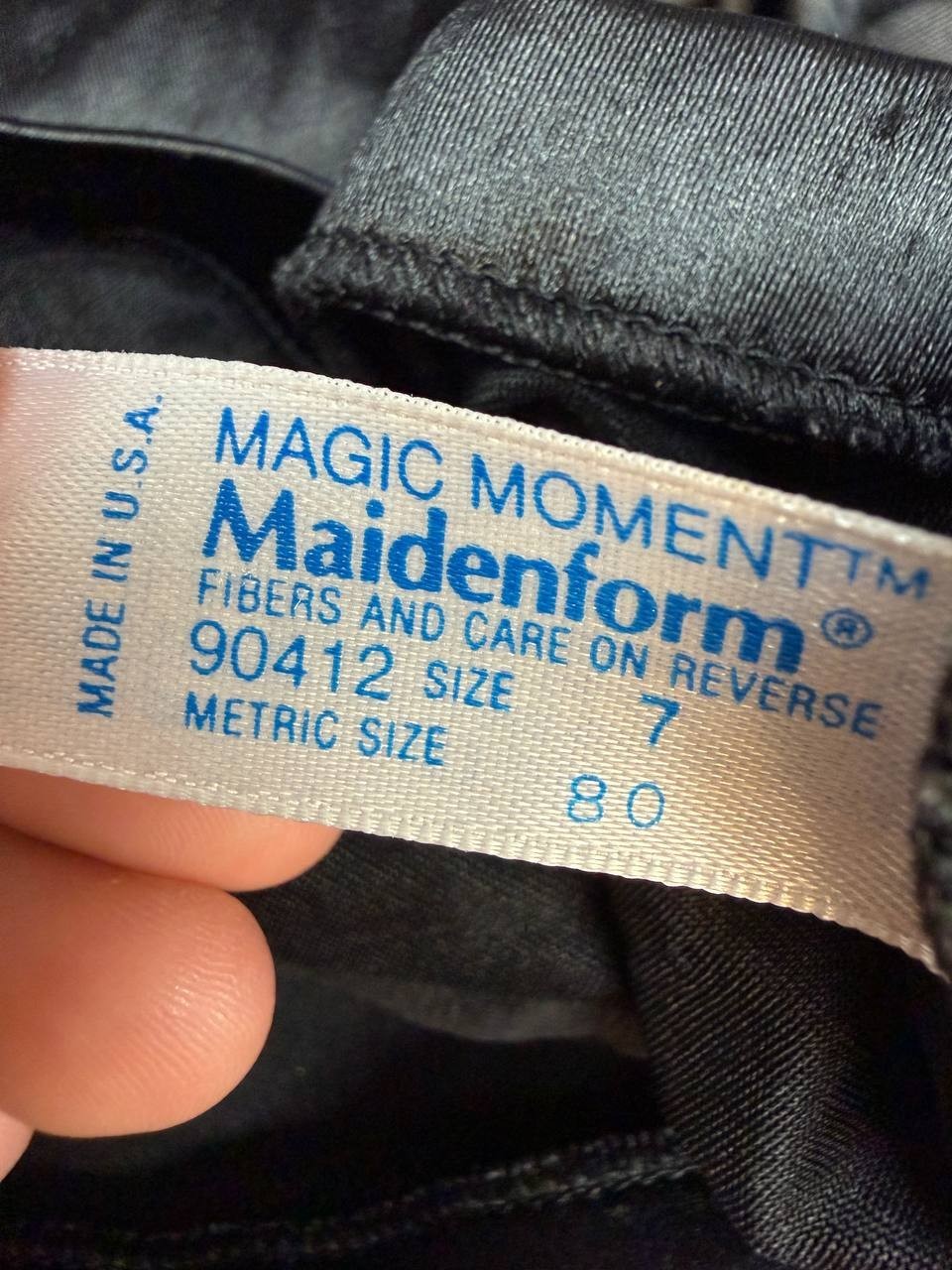 Vintage Maidenform Magic Moment Black Brief Panties Size 7 Large USA