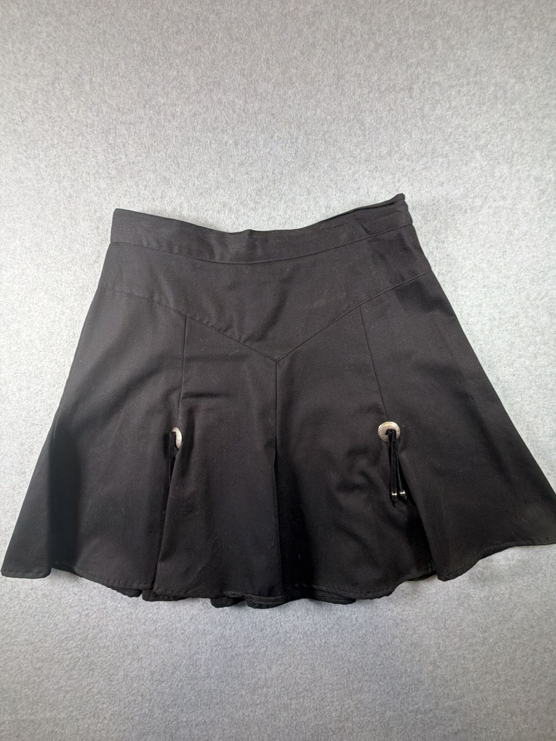 Vintage Circle T by Marilyn Lenox Black Western Skirt with Concho Details