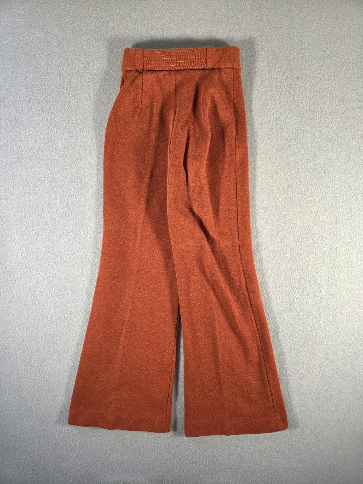 Vintage Bell Bottoms Womens XS 22×26 Orange Flare Wide Leg High Waist 70s ILGWU