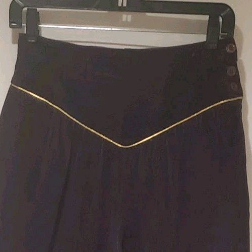 Vintage 80s Gold Trimmed Purple Side Zip/Button Corduroy Genie Ankle Pants 9/10