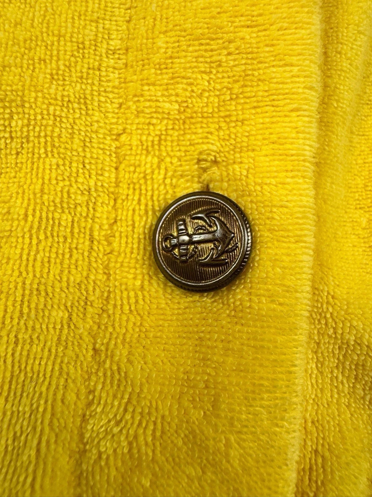 Vtg Sears Women’s Yellow Terry Cloth Romper Tropical Escape Beach 80’s One Piece