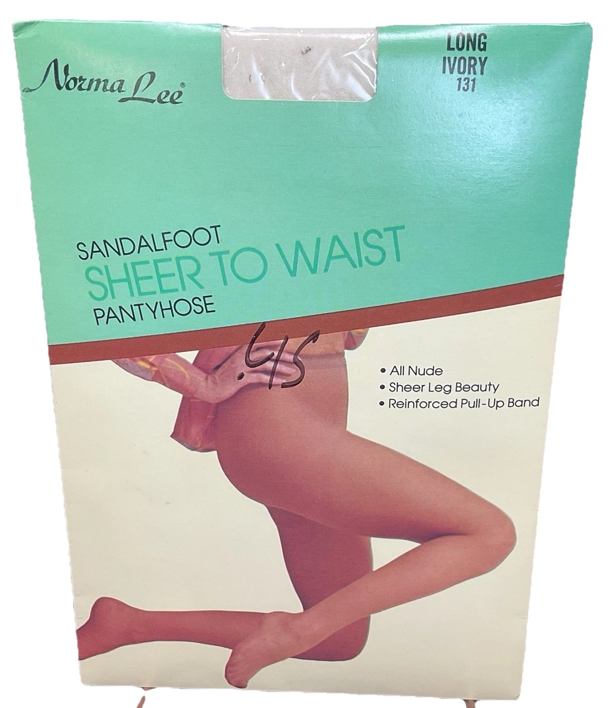 Vintage Pantyhose Norma Lee Full Figure Queen Size White & Ivory 2 Pair Lot New