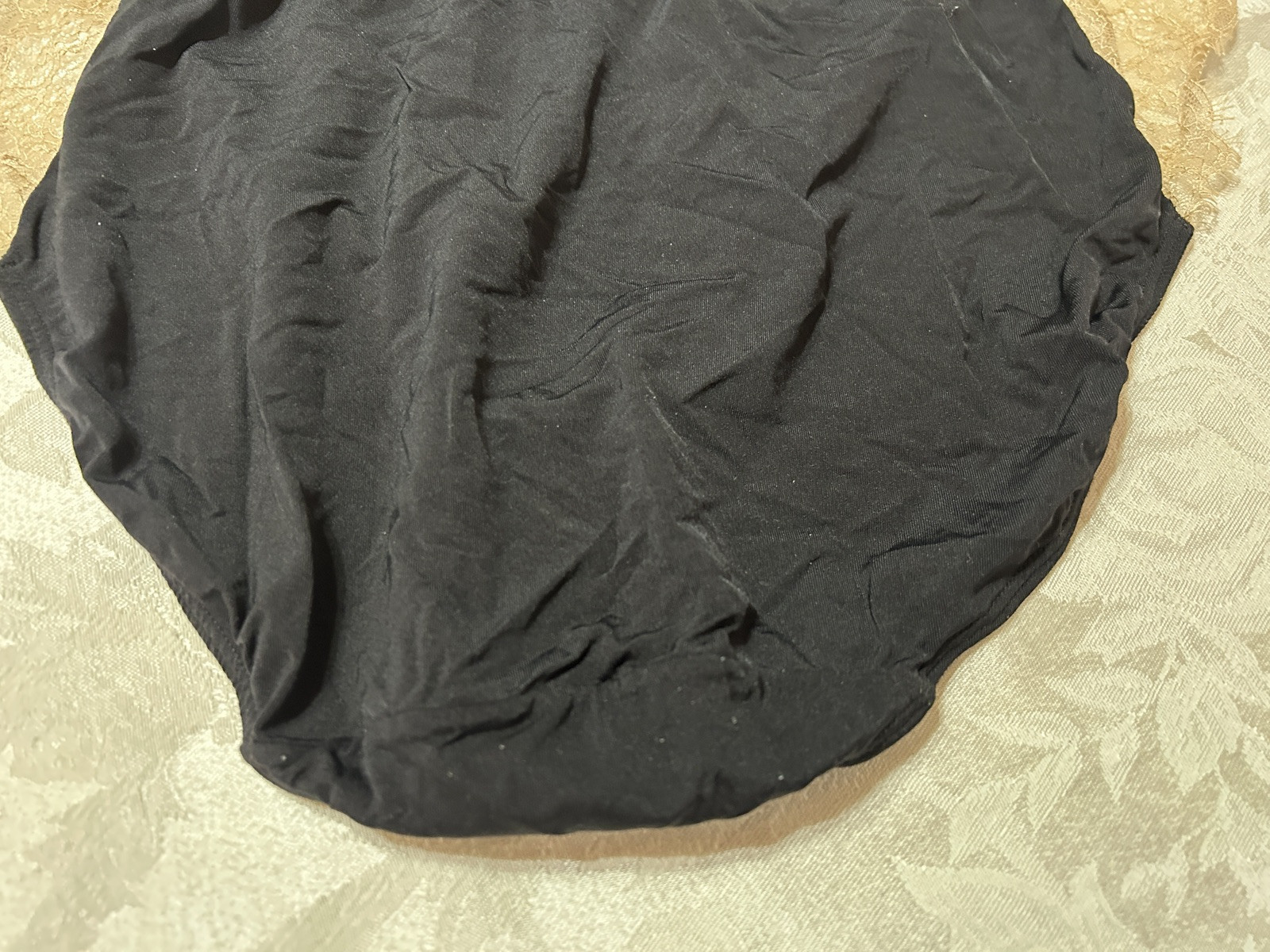 Vtg CACIQUE Lace 22/24 Black/Nude String Bikini Panties #326