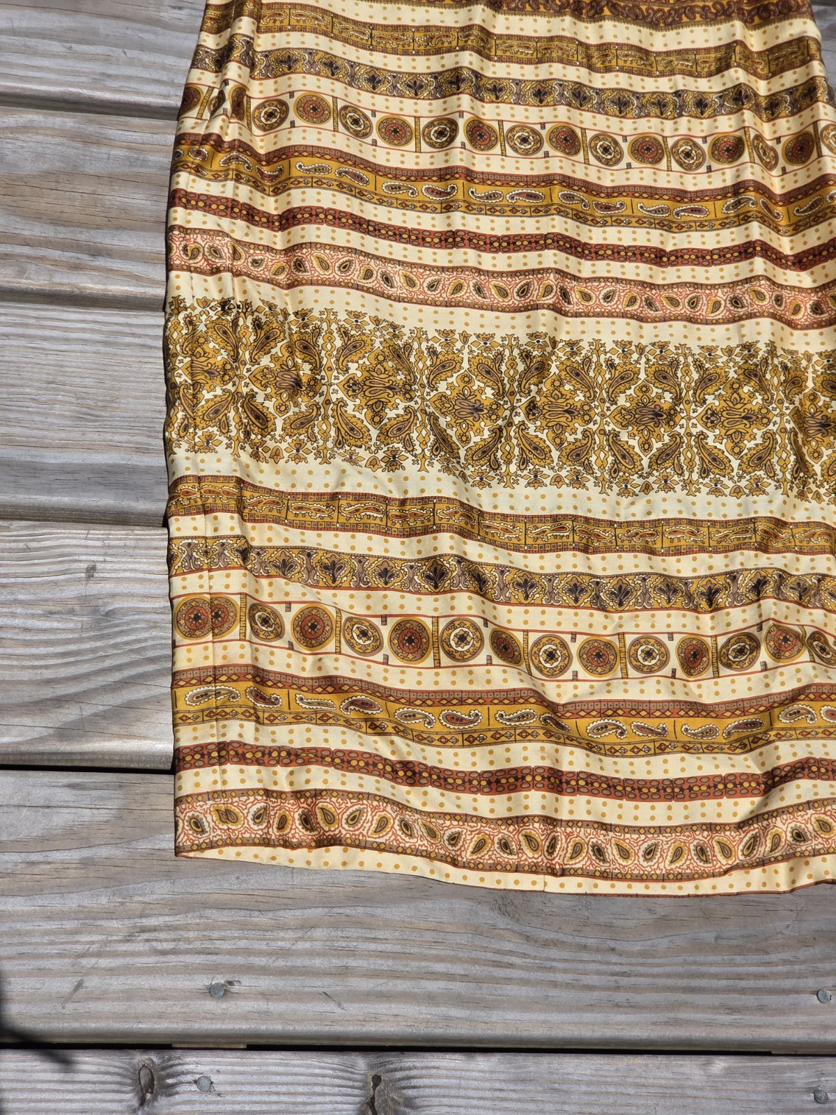 Vintage Dynasty Hong Kong One Shoulder Paisley Maxi Dress Size 10 Boho 70s Style