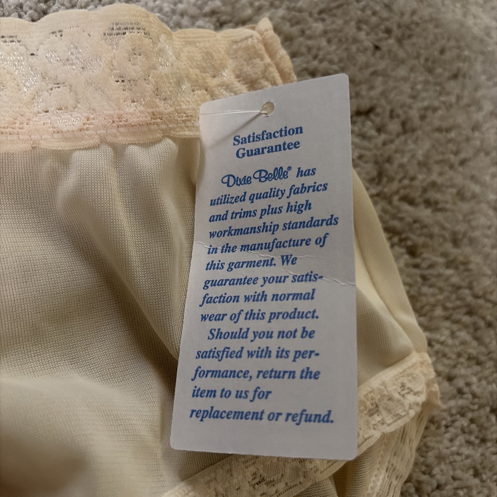 Vintage Size 5 Dixie Belle Nylon Panties With Lace Hip And Legs. NWT Free Ship