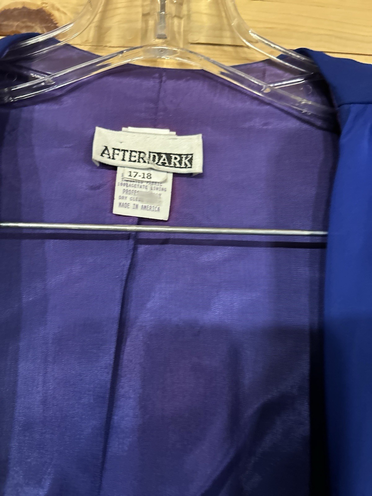 Vintage After Dark Beaded Evening Blouse Womens 17/18 Royal Blue Sheer Top