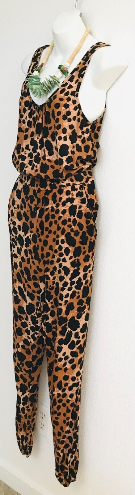 Vintage 90’s Slouchy LEOPARD JUMPSUIT S / M As-Is