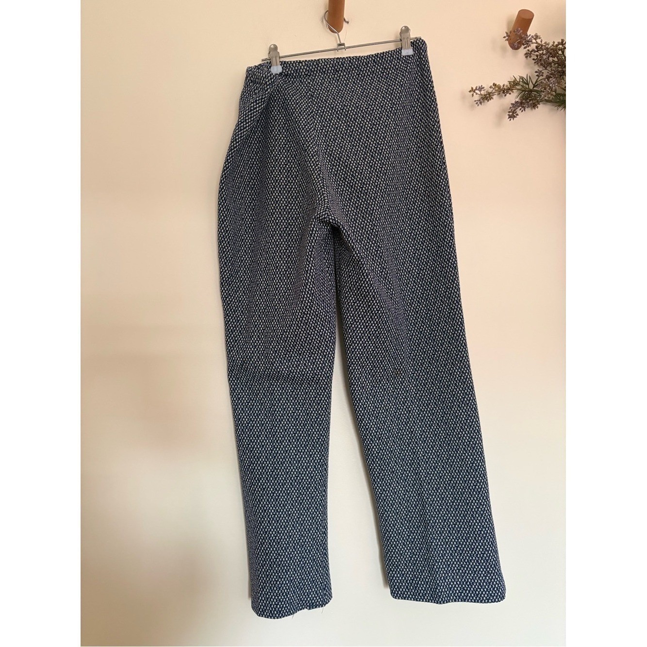 Vintage 70s Geometric Pant Suit Set High Waist Flare M