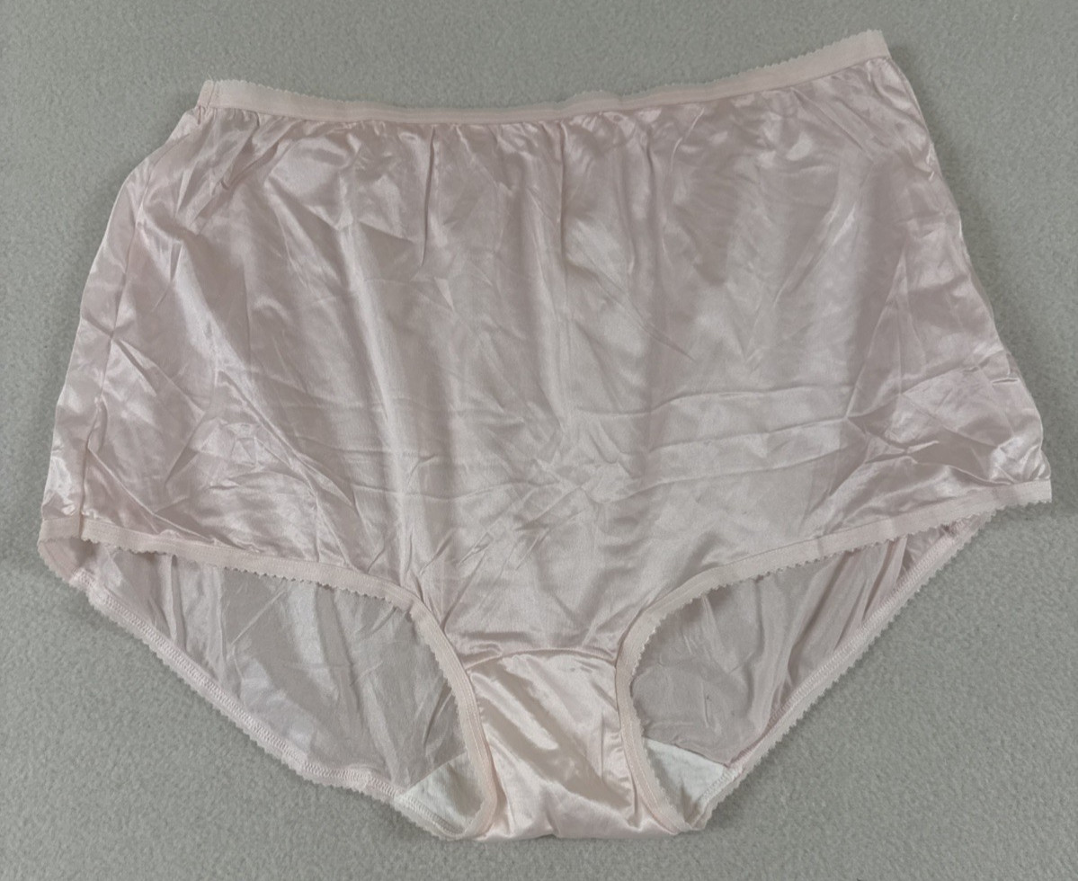 Vtg 100% Nylon Underscore Panties Pink Brief Sz Large NWOT Granny JCPenney&rsquo;s