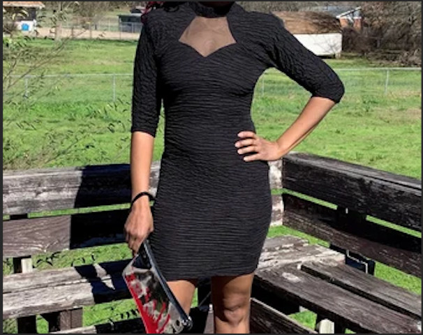 Vintage 80s Absolutely! Black Bodycon Retro Gothic Dress Size 11/12