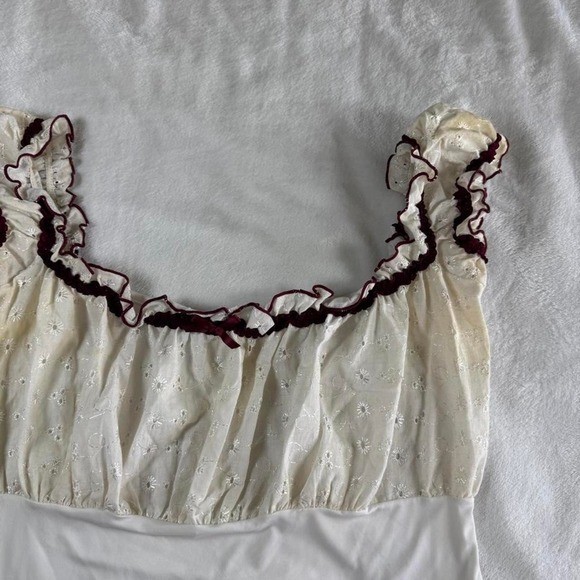 Masquerade Coquette cream white ruffle babydoll top y2k vintage boho renaissance