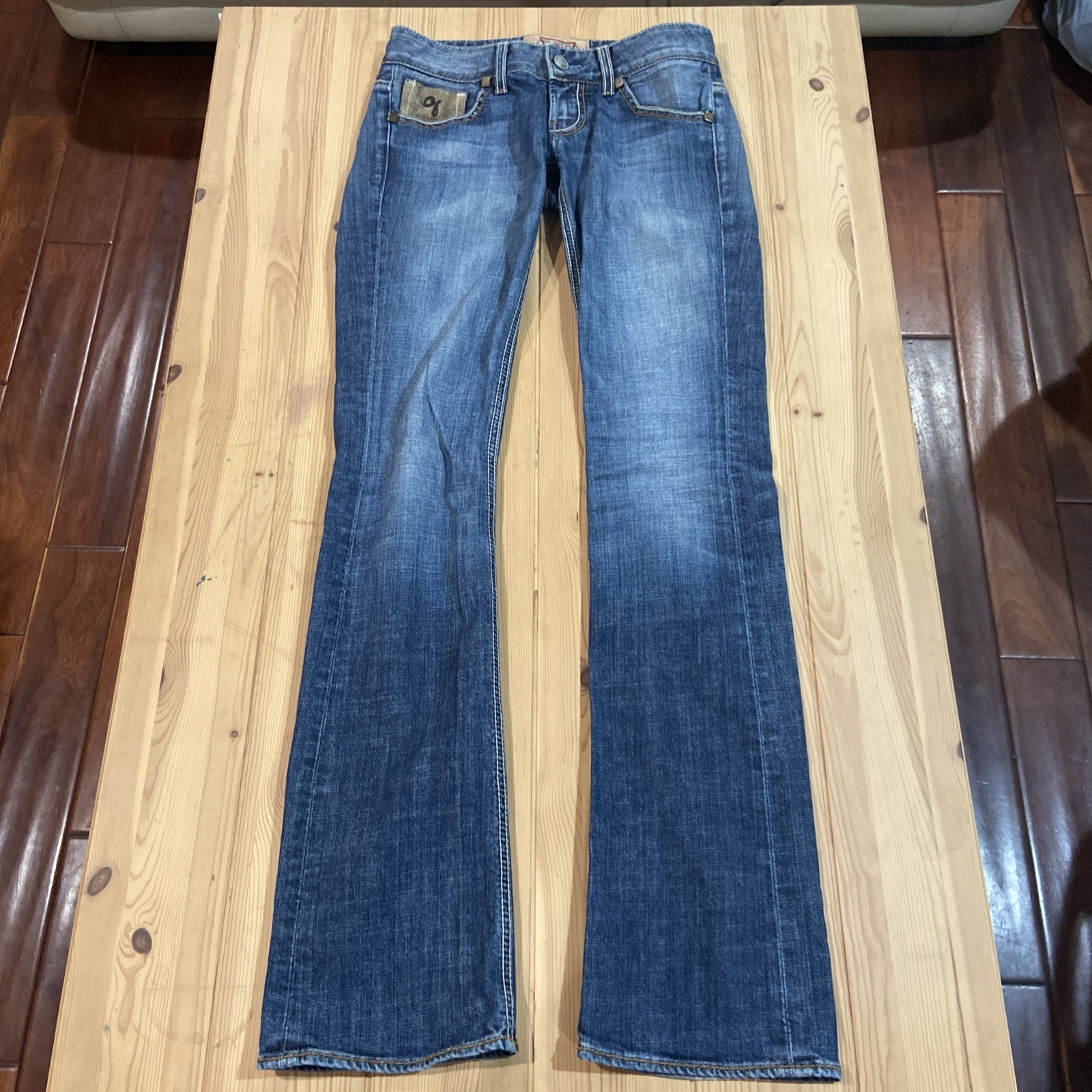 Vintage GUESS Jeans Stretch flare Denim pants Y2K fitted womens 24