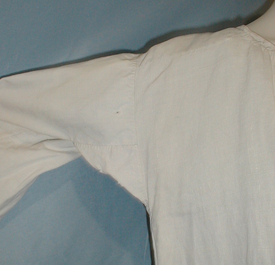 Antique 1820 Regency Nightgown Hand Stitched Home Spun Linen w/ Initials