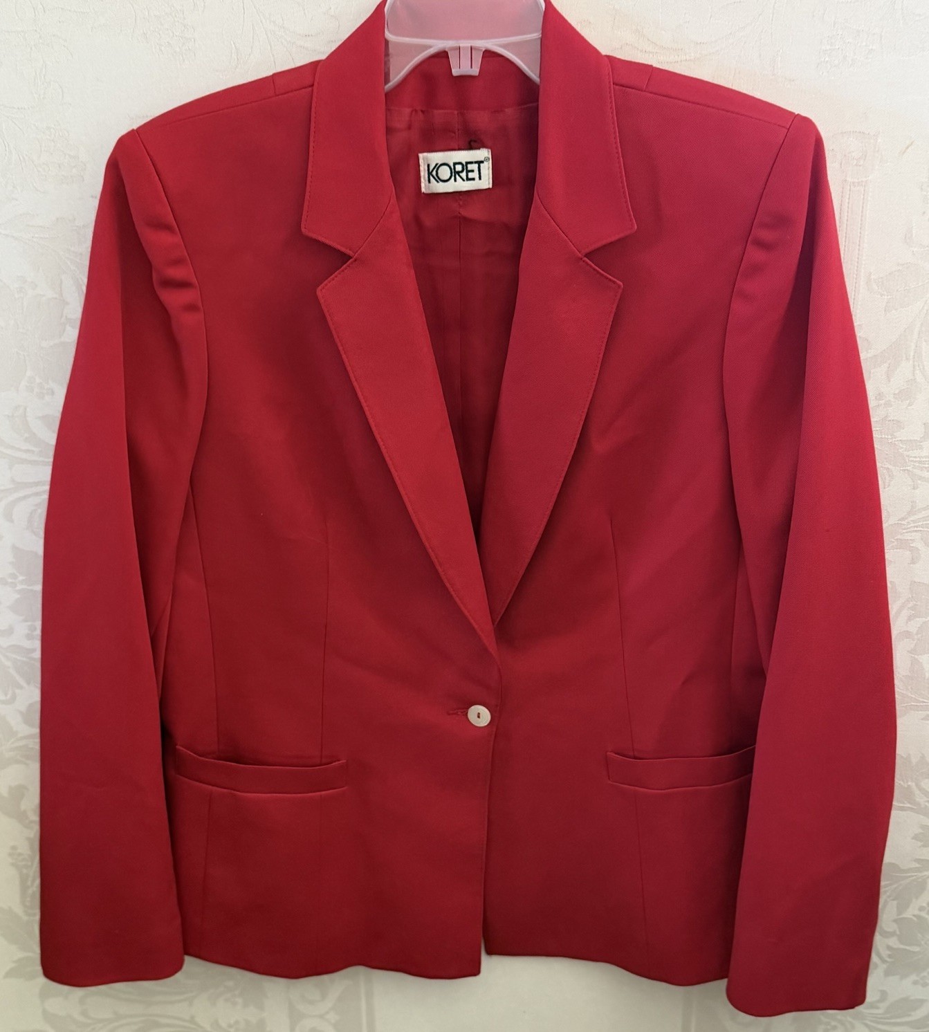 Vtg Koret Red Polyester Blazer Jacket Women&rsquo;s Size L
