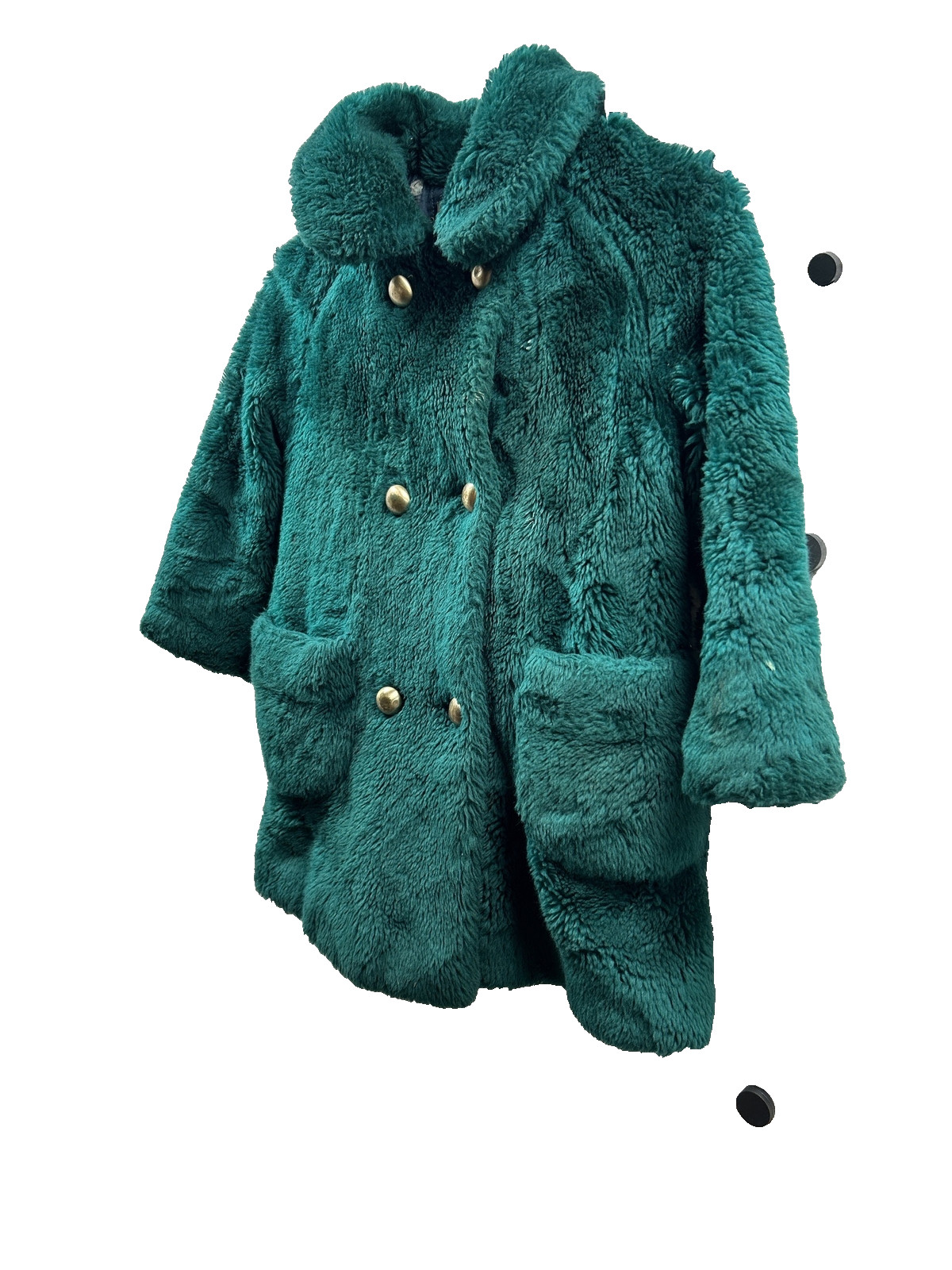 ​Vintage 1970s Teddy Bear by White Stag Green Faux Fur Coat Women&rsquo;s S