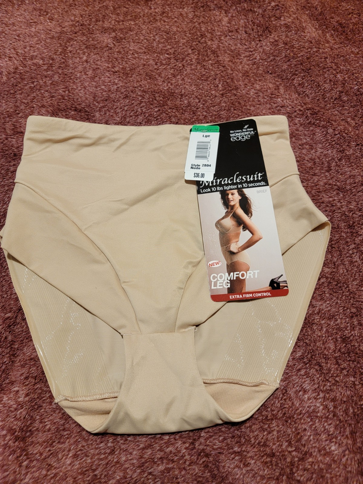 MiracleSuit Brief Extra Firm Control ~ color: Nude, Size Large Style 2804