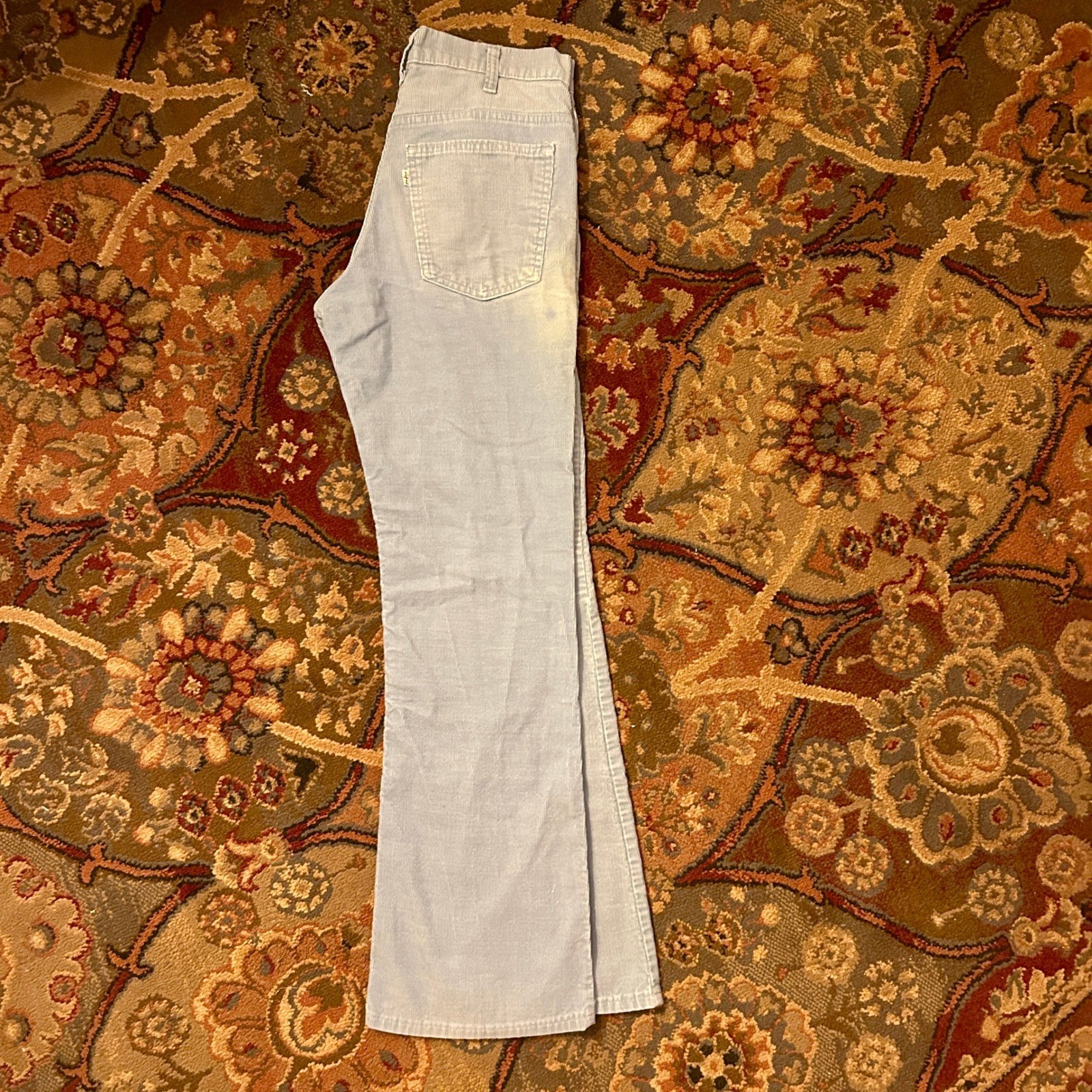 Vintage Levis 517 Corduroy Pants Light Blue White Tab Flare 30×30 Women&rsquo;s 70s