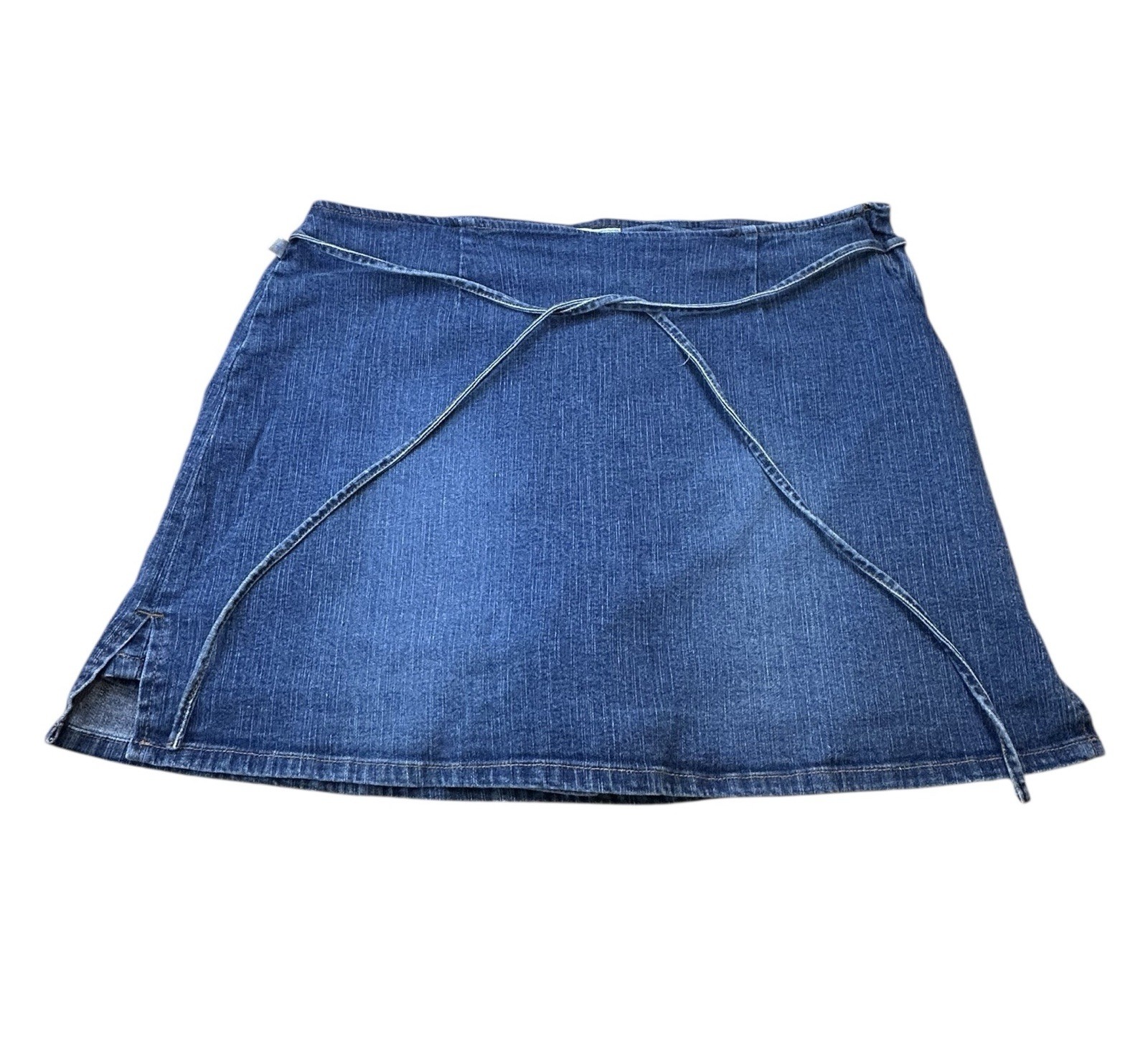 Y2K Stretchy Denim Mini Skort Steam Brand Size 16 Vintage