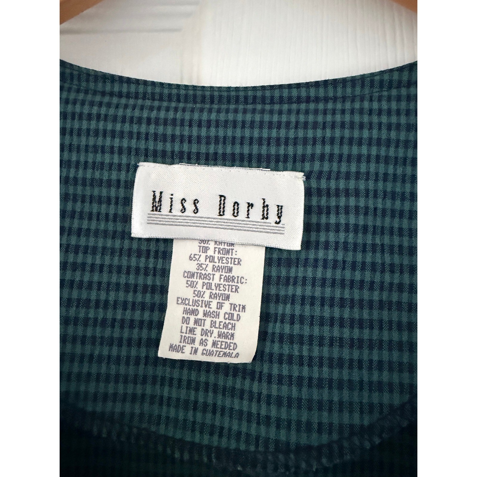 Vintage 90s Gingham Green Sleeveless Cottagecore Dress School Teacher