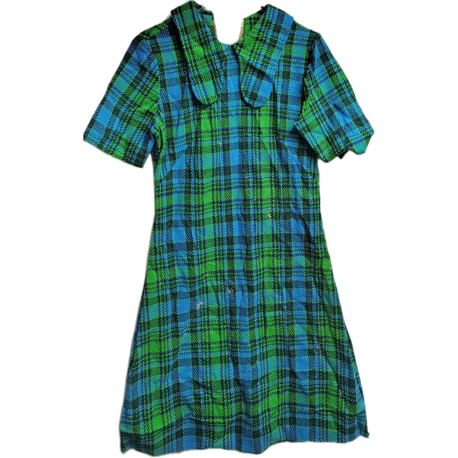 Vtg LOT OF 6 1960s 70s Wool Plaid Mini Skirts Dress Handmade Preppy School Girl