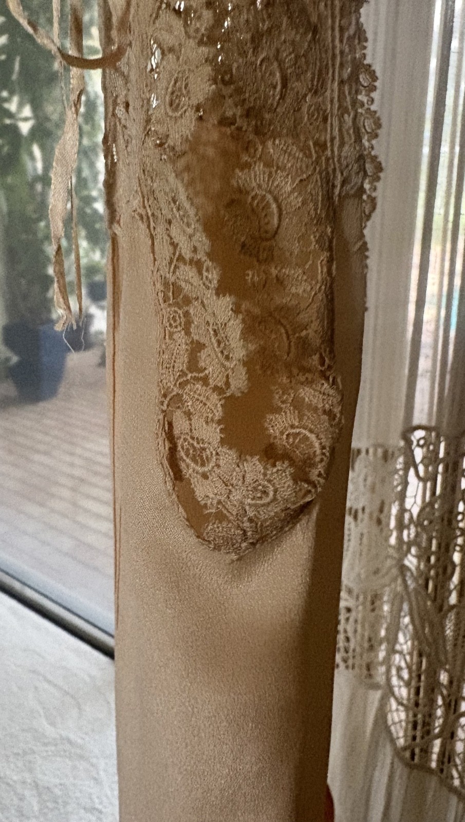 1930&rsquo;s Slip Flapper Dress, Adorned with Wonderful Lace and Flowers