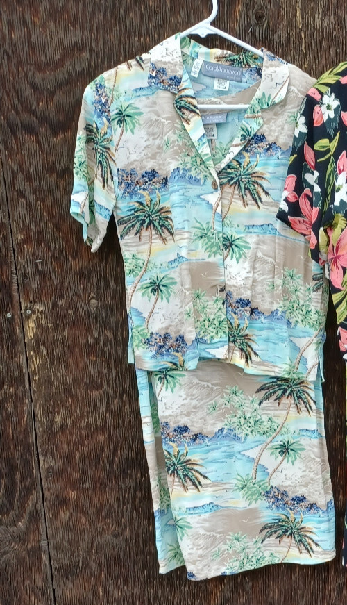 Vintage CAROL ANDERSON 70S-80s Rayon &lsquo;Barkcloth&rsquo; Knee Length Dresses, Size S/M