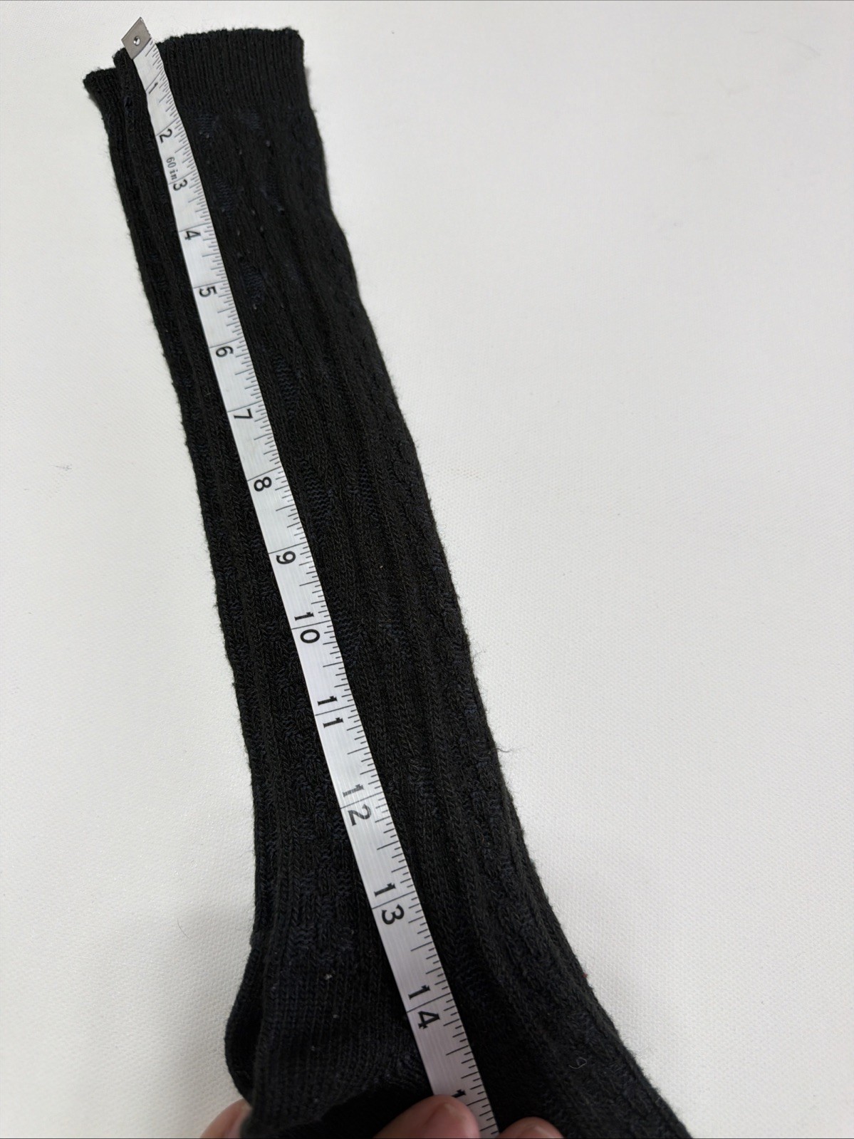 VTG Socks 80s Cable Knit Forest Green 12” USA Stocking School Misses Knee Highs.