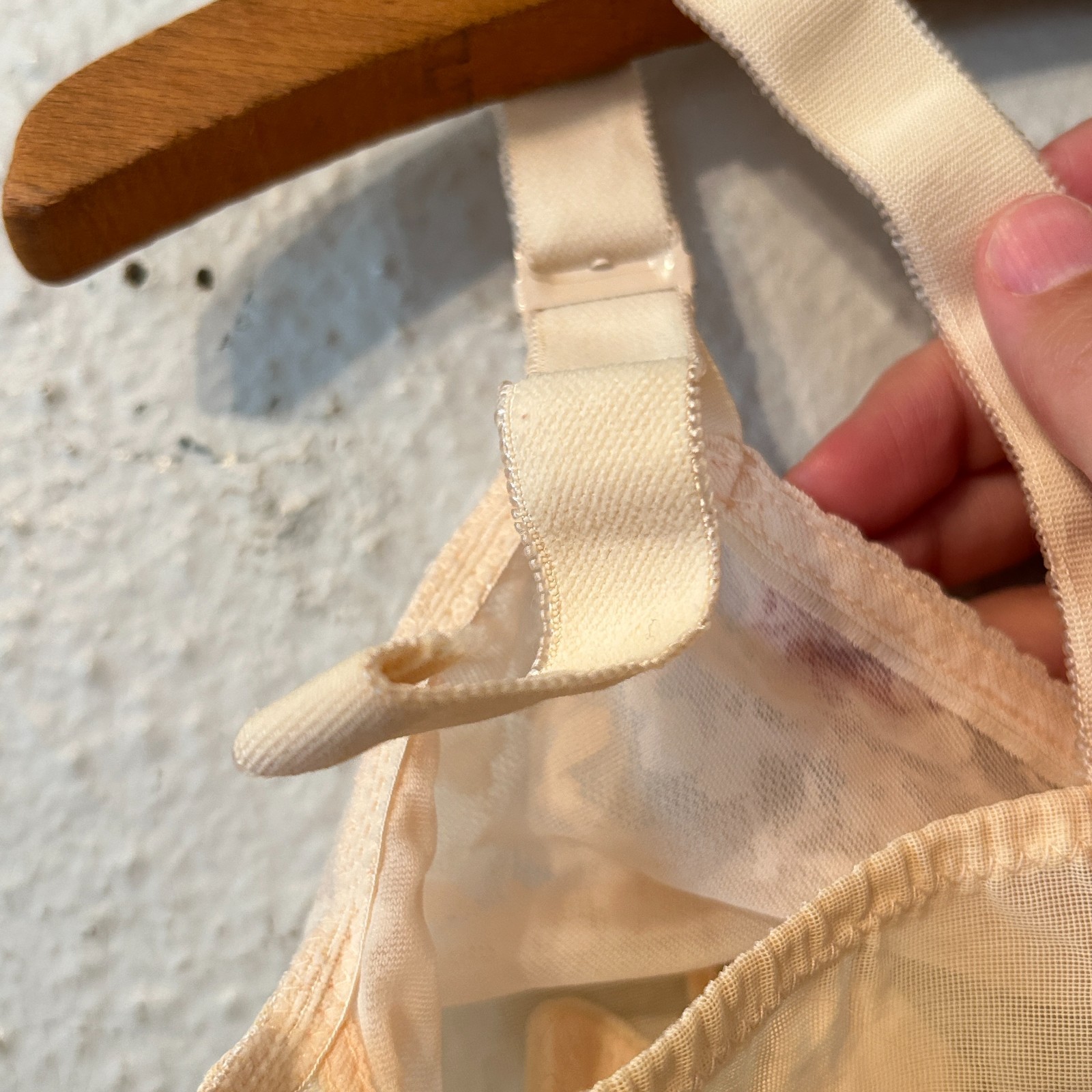 Vtg 50s 60s Sears Best Womens M Beige Lace Bullet Bra