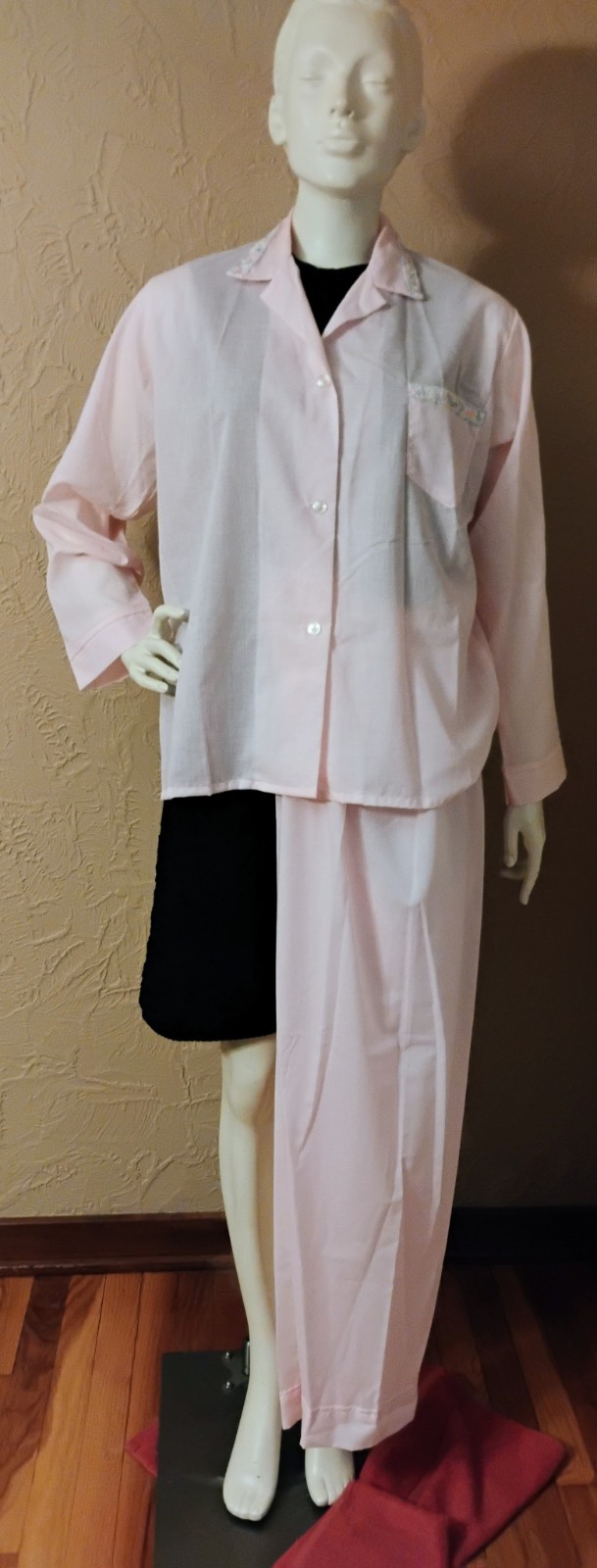 VTG « Carole » Pink Polyester Cotton L/S PJs size 40