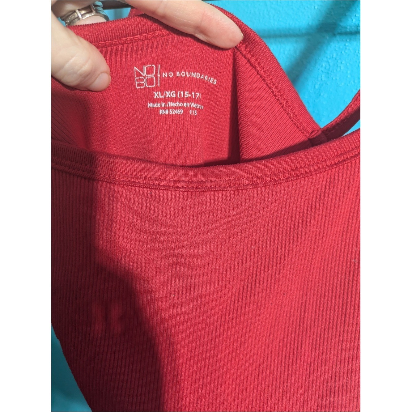 Red Ribbed Cami Tank | Y2K Aesthetic | XL