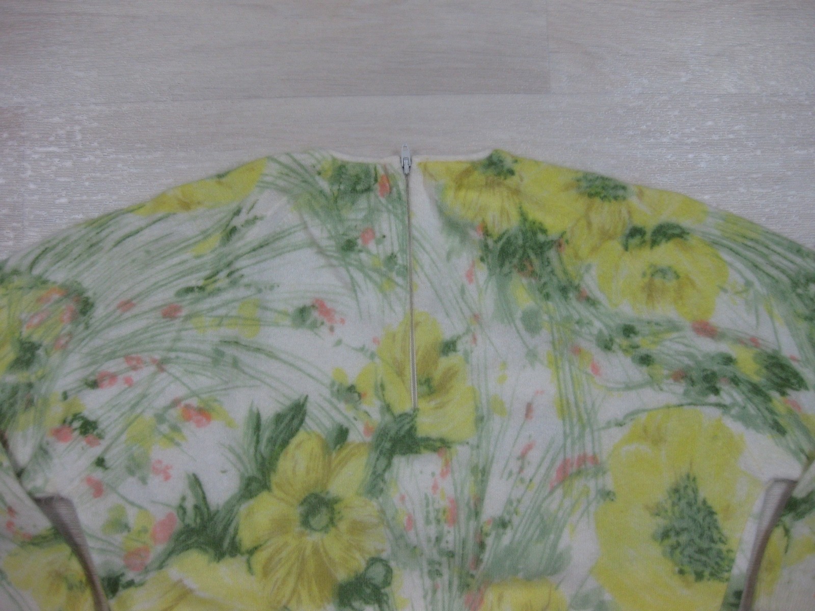 Vintage 50s Angelon Darlene Sweater (S/M) Angora Wool Floral Hand Screen Print
