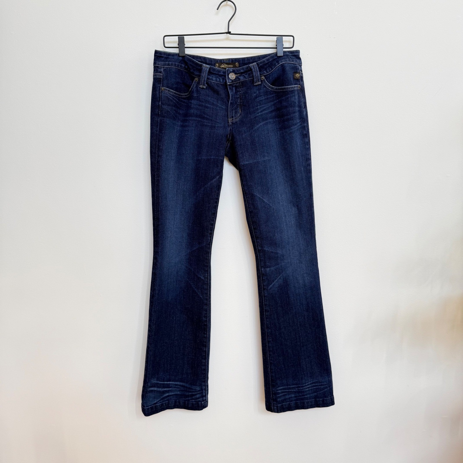 Serfontaine Dark Wash Bootcut Jeans Low Rise Long Inseam Size 29 Y2K Minx Style