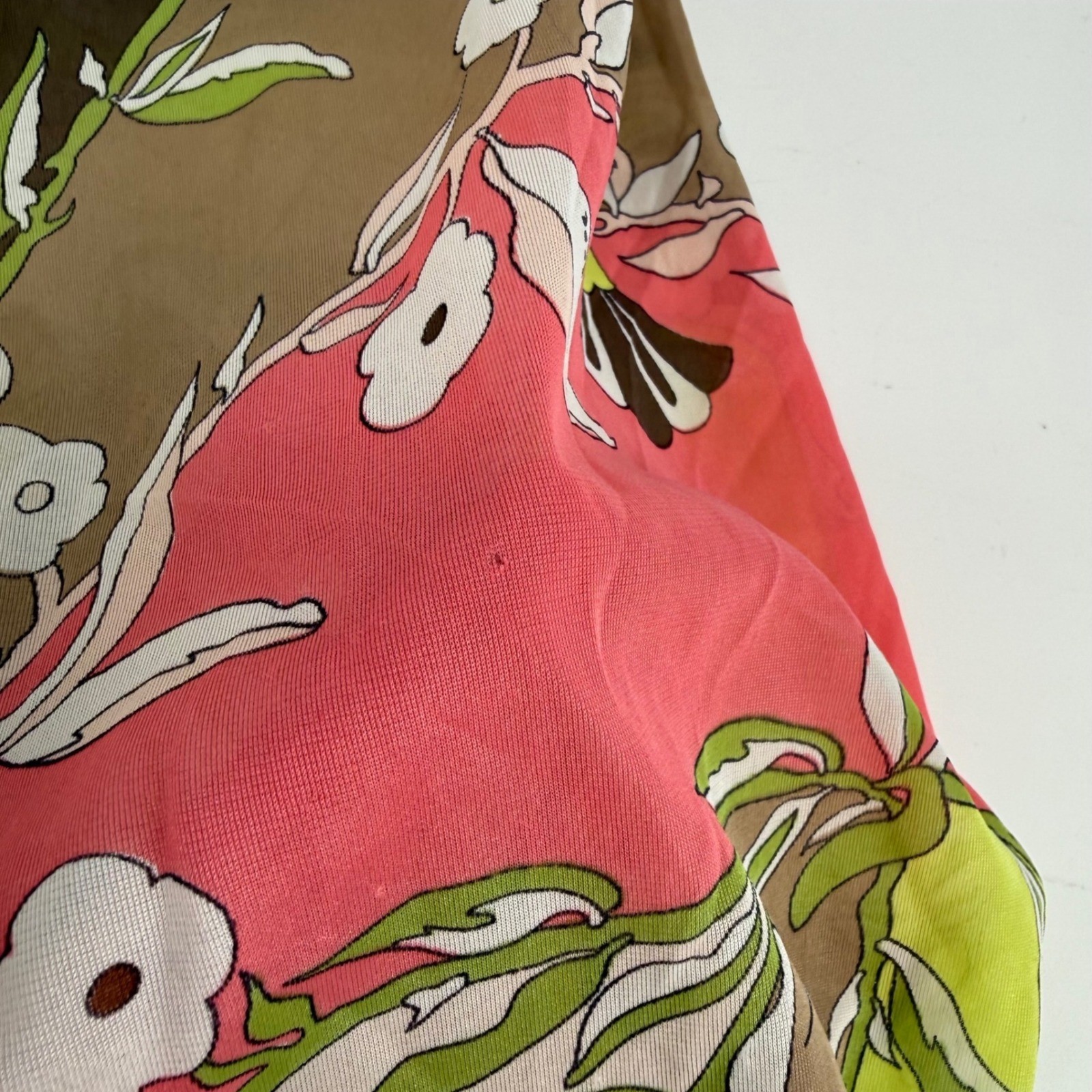 Vintage Emilio Pucci Floral Mesh Lingerie Slip Dress 36D Small Pink Green