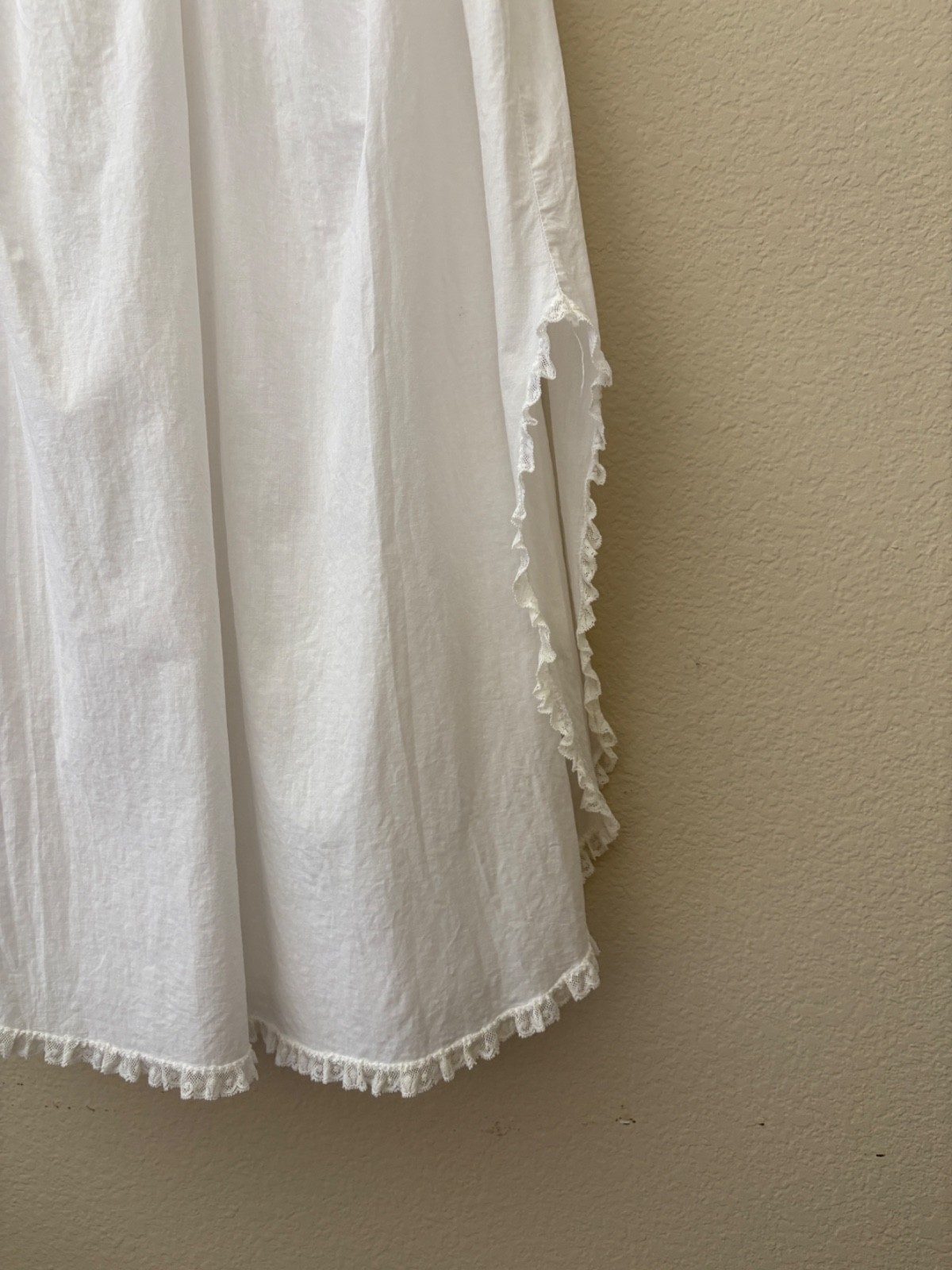 Vintage 90s Christian Dior Neiman Marcus White Cotton Lace Trim Nightgown M USA