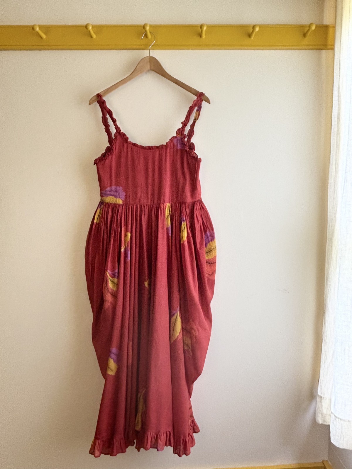 Vintage 70s rare KENZO « Jungle Jap » ruffle bubble cotton tropical sun dress 38