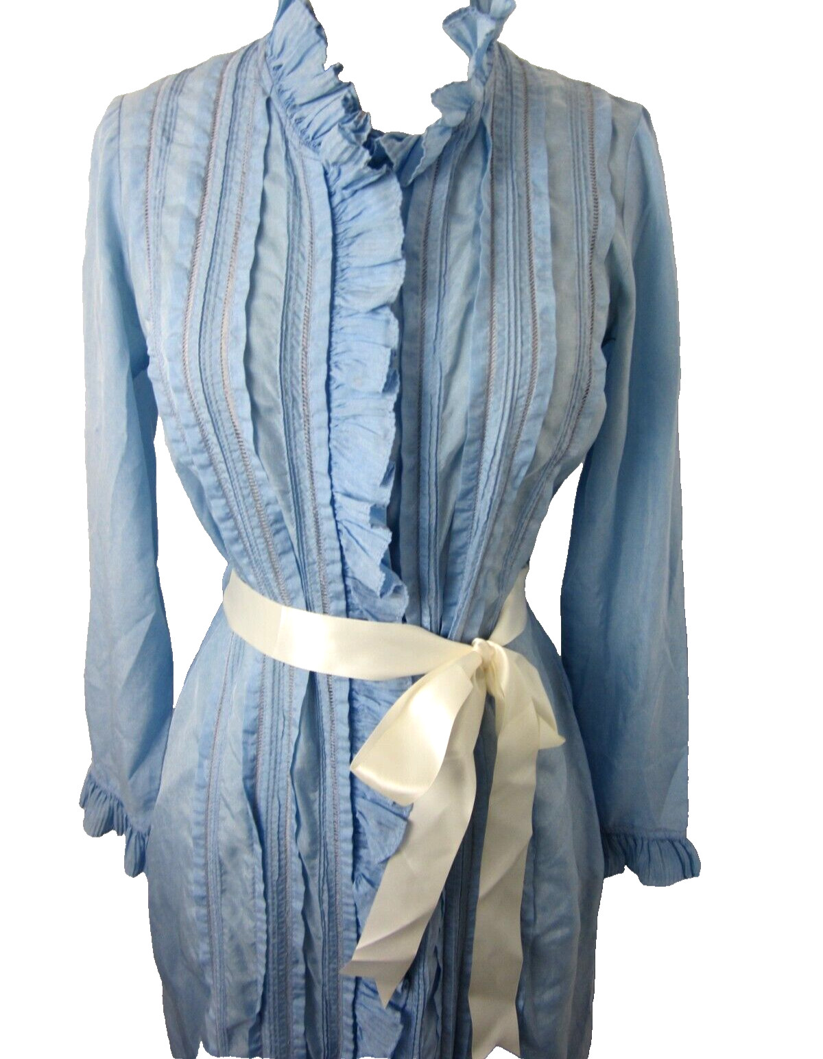 Gorgeous Vintage Mod Bill Tice Robe Pleat/Ruffle Maxi Dress Robe Size 8
