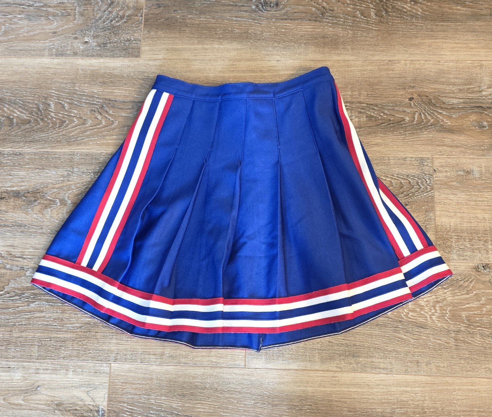 Vintage Team Mates Blue White and Red Stripes Cheerleader Skirt Size 32/39/17