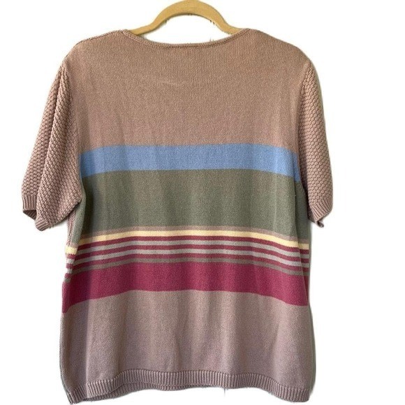 Y2K Vintage Koret Textured Patchwork Colorblock Lnit with Embroidered Florals L