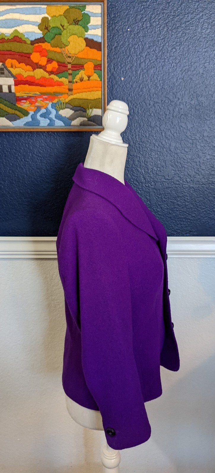 VTG Escada Margaretha Ley Purple Button Career Blazer Jacket Sz 36 Medium M