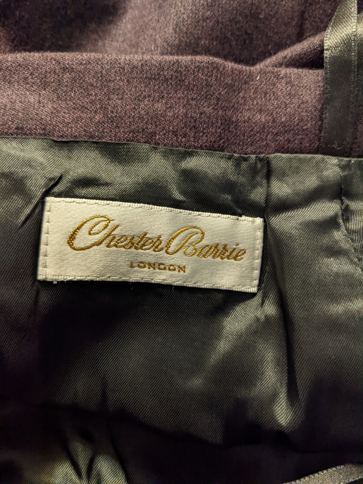 VTG Chester Barrie Straight Pencil Wool Cashmere Blend Purple Skirt Sz 12 Large